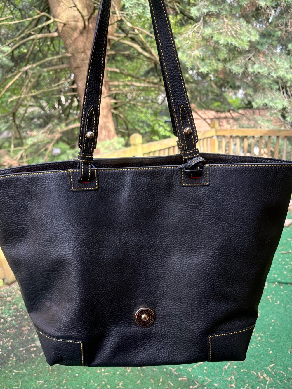 New Dooney and Bourke Large Susanna black pebble leather Tote